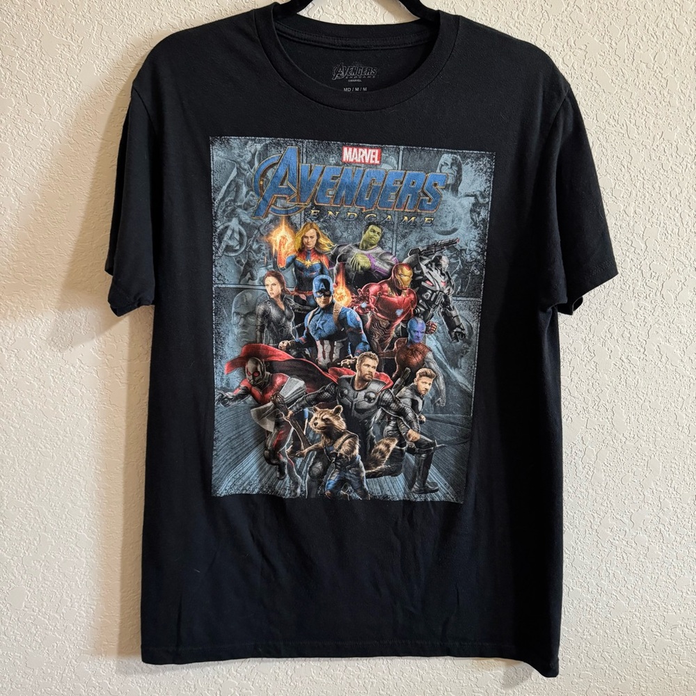 Marvel Avengers Black Tee Shirt Top Size M